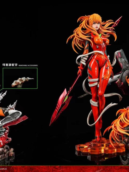Version C guide comparing combined and separate displays for Asuka, Unit-02 and the extra portrait, with a removable effect accessory inset.