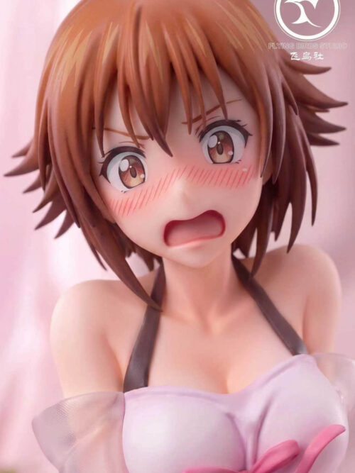Close-up of Chisa Kotegawa Version A with wide eyes, blushing cheeks and an open-mouthed, startled expression.