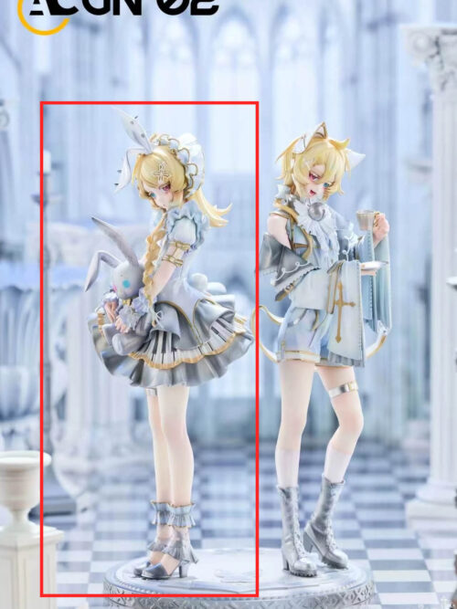White-version Kagamine Rin and Len pair with a red rectangle highlighting Rin on the left for the single-figure selection.