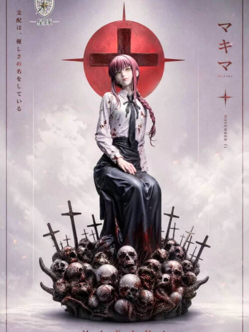 ebnskyv20rhjete8v4pv4aj91kawzyn0 Seated Makima with Skull-and-Cross Base — Chainsaw Man - Collectible Figure Main View