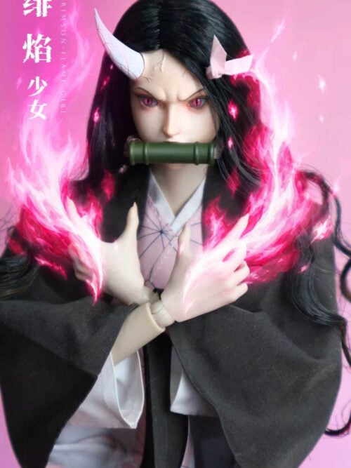 Crimson Flame Girl Nezuko Kamado Cosplay Version 1/6 Action Figure K-017 - Detail View 8
