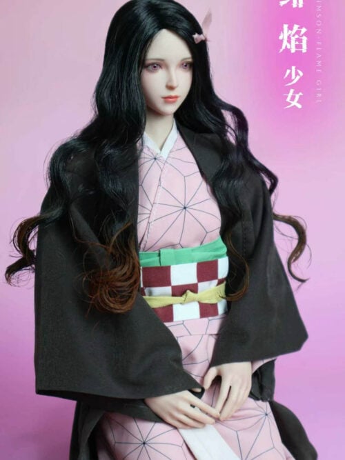 Crimson Flame Girl Nezuko Kamado Cosplay Version 1/6 Action Figure K-017 - Detail View 6