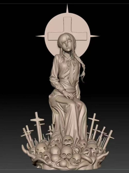 Seated Makima with Skull-and-Cross Base — Chainsaw Man - Detail View 6