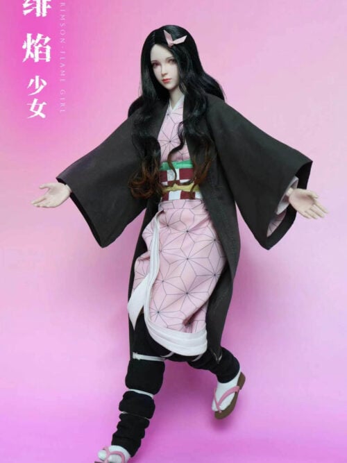 Crimson Flame Girl Nezuko Kamado Cosplay Version 1/6 Action Figure K-017 - Detail View 4