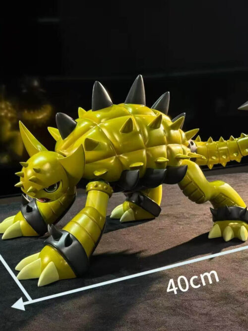 Dimensions graphic for LD Studio's Ankylomon figure showing a front-left view labeled with 40 cm length, 24 cm width, and 24 cm height.