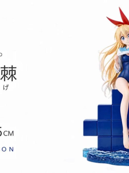 Chitoge Kirisaki product card showing the full statue beside GuguGaga Studio branding, 1/6 scale, 25.5 cm and Coming Soon text.